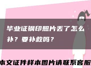 毕业证钢印照片丢了怎么补？要补救吗？缩略图