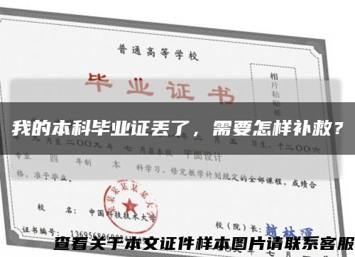 我的本科毕业证丢了，需要怎样补救？缩略图