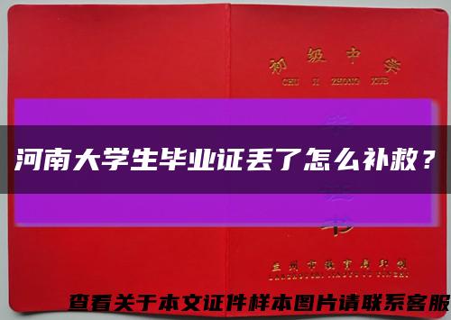 河南大学生毕业证丢了怎么补救？缩略图