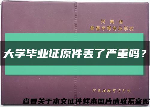 大学毕业证原件丢了严重吗？缩略图