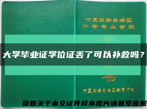 大学毕业证学位证丢了可以补救吗？缩略图