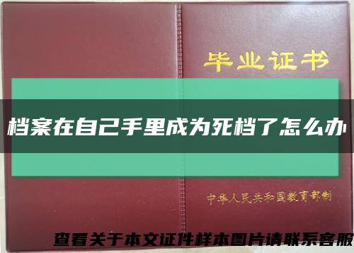 档案在自己手里成为死档了怎么办缩略图