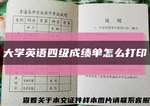 大学英语四级成绩单怎么打印缩略图