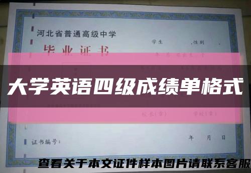 大学英语四级成绩单格式缩略图