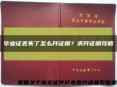 毕业证丢失了怎么开证明？求开证明攻略缩略图