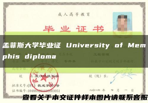 孟菲斯大学毕业证 University of Memphis diploma缩略图