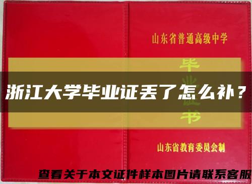 浙江大学毕业证丢了怎么补？缩略图