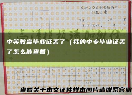 中等教育毕业证丢了（我的中专毕业证丢了怎么能查着）缩略图