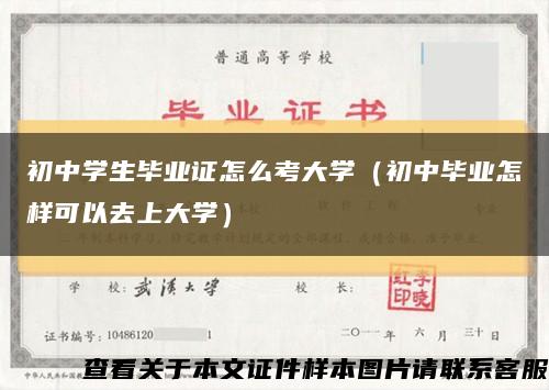 初中学生毕业证怎么考大学（初中毕业怎样可以去上大学）缩略图