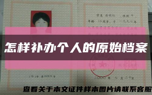 怎样补办个人的原始档案缩略图