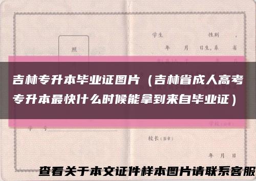 吉林专升本毕业证图片（吉林省成人高考专升本最快什么时候能拿到来自毕业证）缩略图