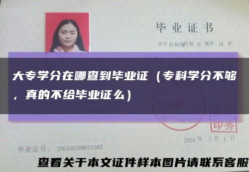 大专学分在哪查到毕业证（专科学分不够，真的不给毕业证么）缩略图