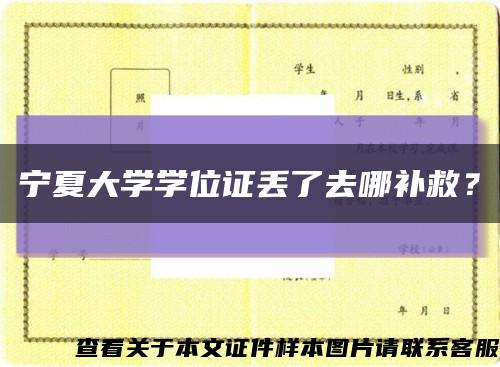 宁夏大学学位证丢了去哪补救？缩略图