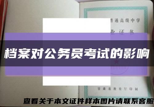 档案对公务员考试的影响缩略图