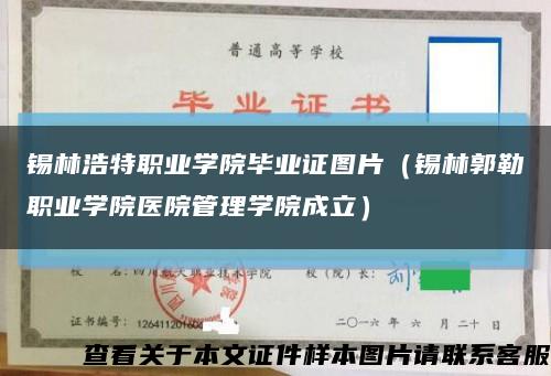 锡林浩特职业学院毕业证图片（锡林郭勒职业学院医院管理学院成立）缩略图