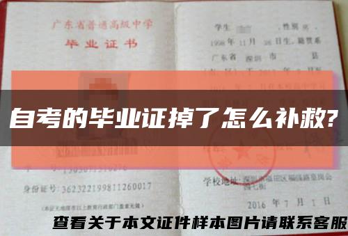 自考的毕业证掉了怎么补救?缩略图