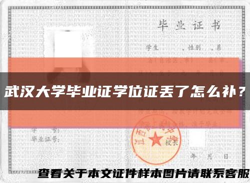 武汉大学毕业证学位证丢了怎么补？缩略图