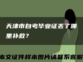 天津市自考毕业证丢了哪里补救？缩略图