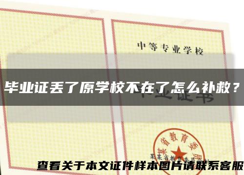 毕业证丢了原学校不在了怎么补救？缩略图