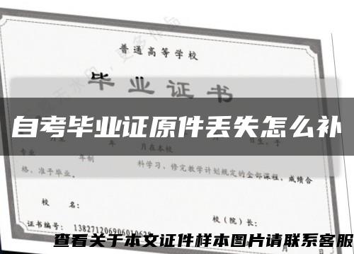 自考毕业证原件丢失怎么补缩略图