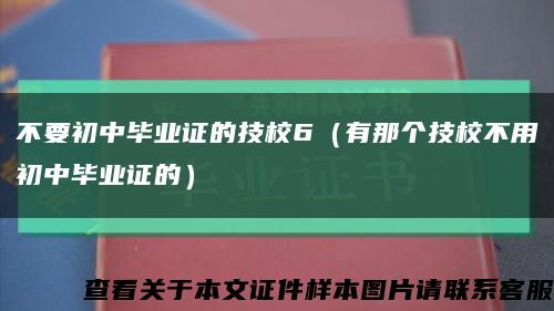 不要初中毕业证的技校6（有那个技校不用初中毕业证的）缩略图