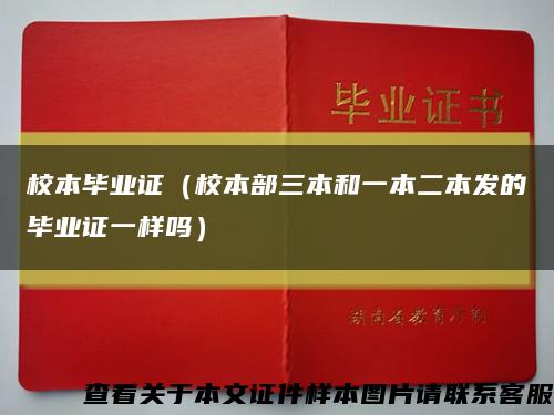 校本毕业证（校本部三本和一本二本发的毕业证一样吗）缩略图