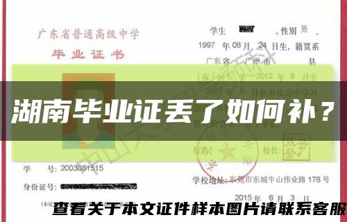 湖南毕业证丢了如何补？缩略图