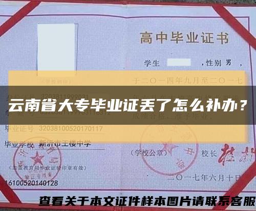 云南省大专毕业证丢了怎么补办？缩略图