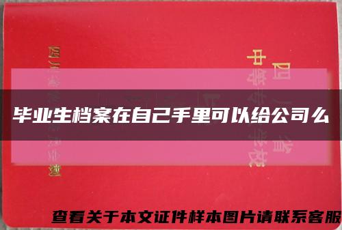 毕业生档案在自己手里可以给公司么缩略图