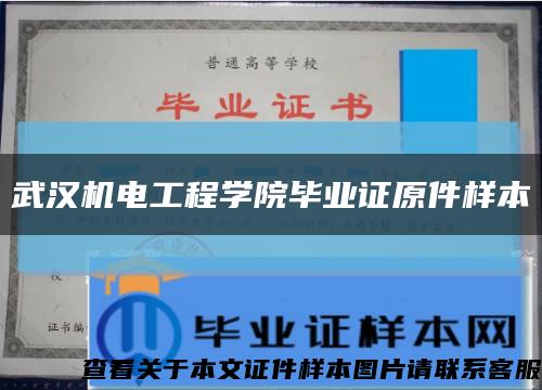 武汉机电工程学院毕业证原件样本缩略图