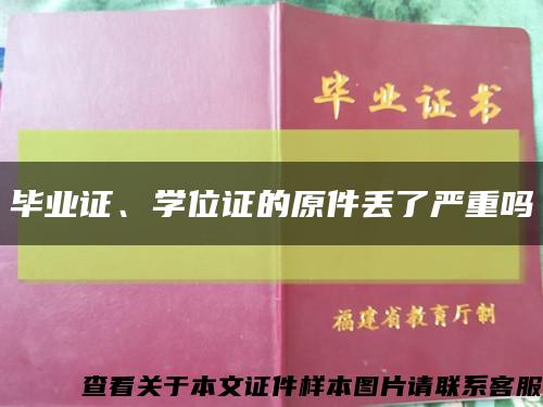 毕业证、学位证的原件丢了严重吗缩略图