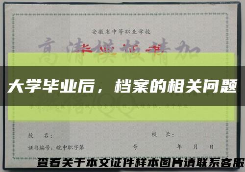 大学毕业后，档案的相关问题缩略图