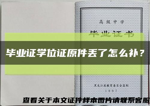 毕业证学位证原件丢了怎么补？缩略图