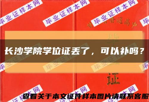 长沙学院学位证丢了，可以补吗？缩略图