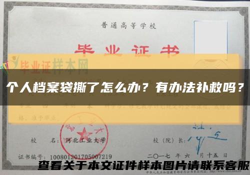 个人档案袋撕了怎么办？有办法补救吗？缩略图