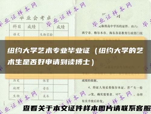 纽约大学艺术专业毕业证（纽约大学的艺术生是否好申请到读博士）缩略图