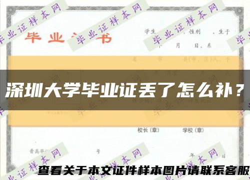 深圳大学毕业证丢了怎么补？缩略图