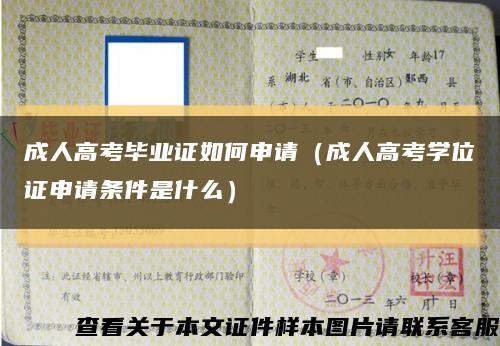 成人高考毕业证如何申请（成人高考学位证申请条件是什么）缩略图