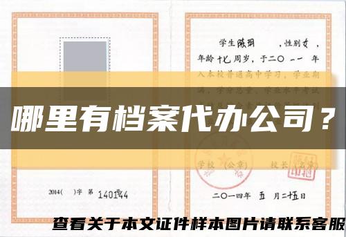 哪里有档案代办公司？缩略图