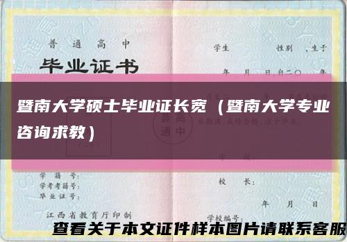 暨南大学硕士毕业证长宽（暨南大学专业咨询求教）缩略图