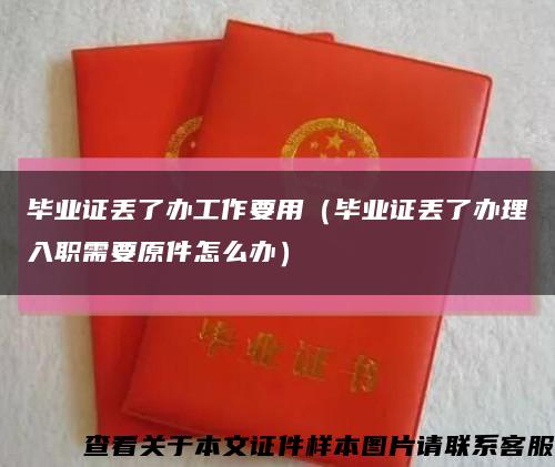 毕业证丢了办工作要用（毕业证丢了办理入职需要原件怎么办）缩略图