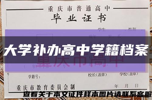 大学补办高中学籍档案缩略图