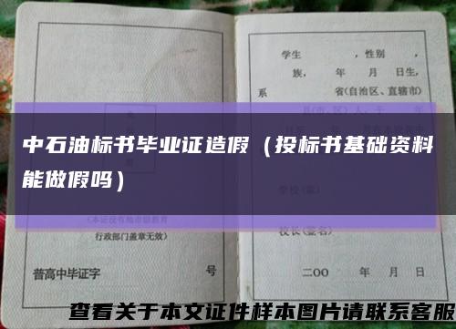 中石油标书毕业证造假（投标书基础资料能做假吗）缩略图