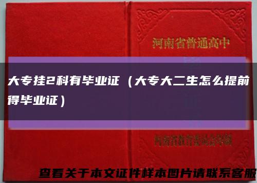 大专挂2科有毕业证（大专大二生怎么提前得毕业证）缩略图