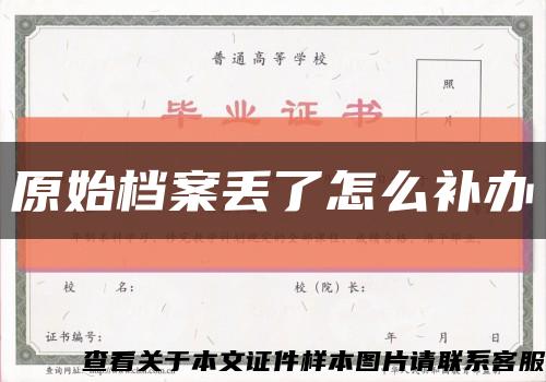 原始档案丢了怎么补办缩略图