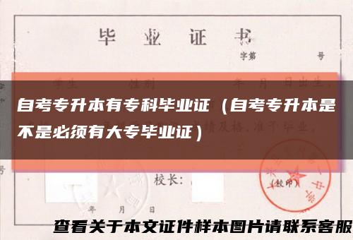 自考专升本有专科毕业证（自考专升本是不是必须有大专毕业证）缩略图