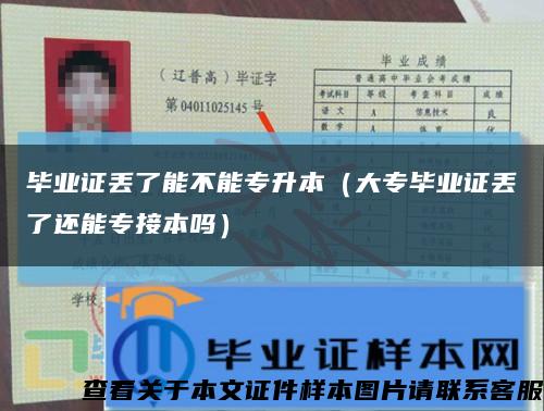 毕业证丢了能不能专升本（大专毕业证丢了还能专接本吗）缩略图