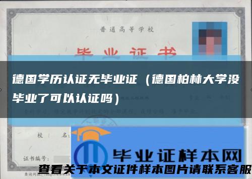 德国学历认证无毕业证（德国柏林大学没毕业了可以认证吗）缩略图