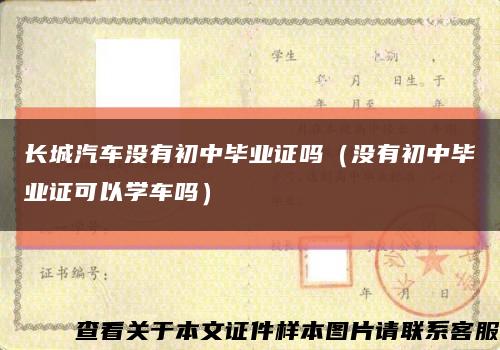 长城汽车没有初中毕业证吗（没有初中毕业证可以学车吗）缩略图