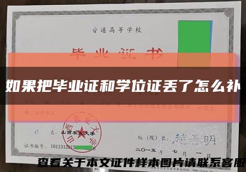 如果把毕业证和学位证丢了怎么补缩略图